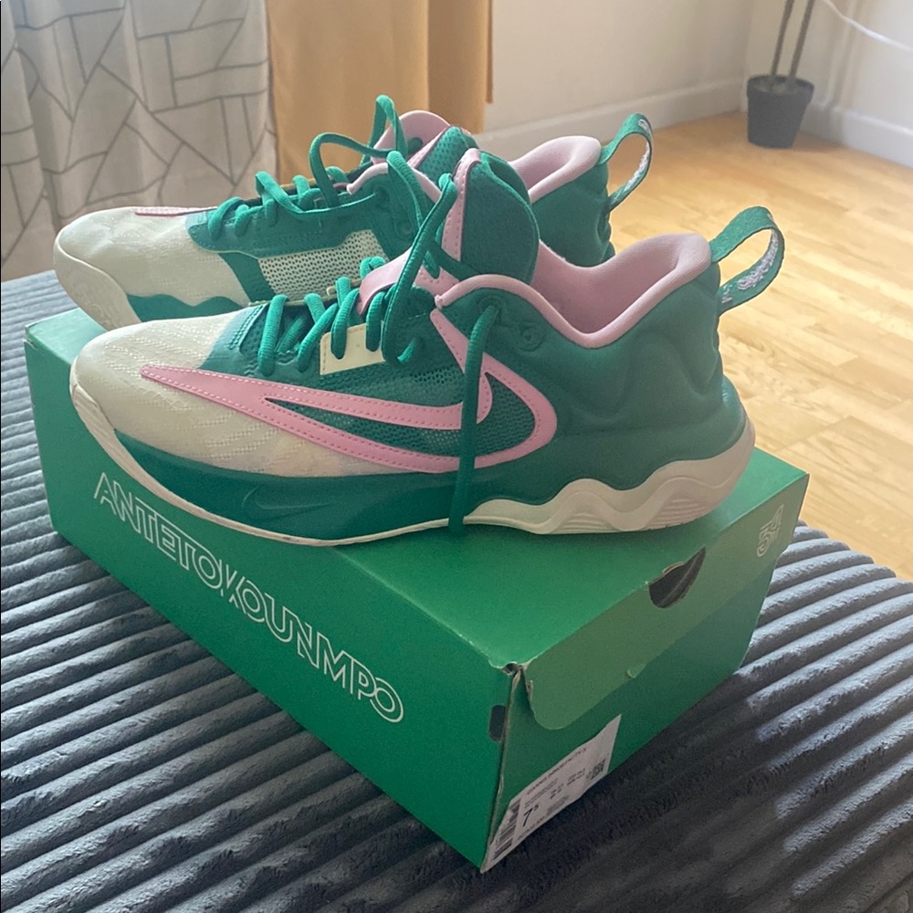 Nike men' Green and Pink Basketball Shoes